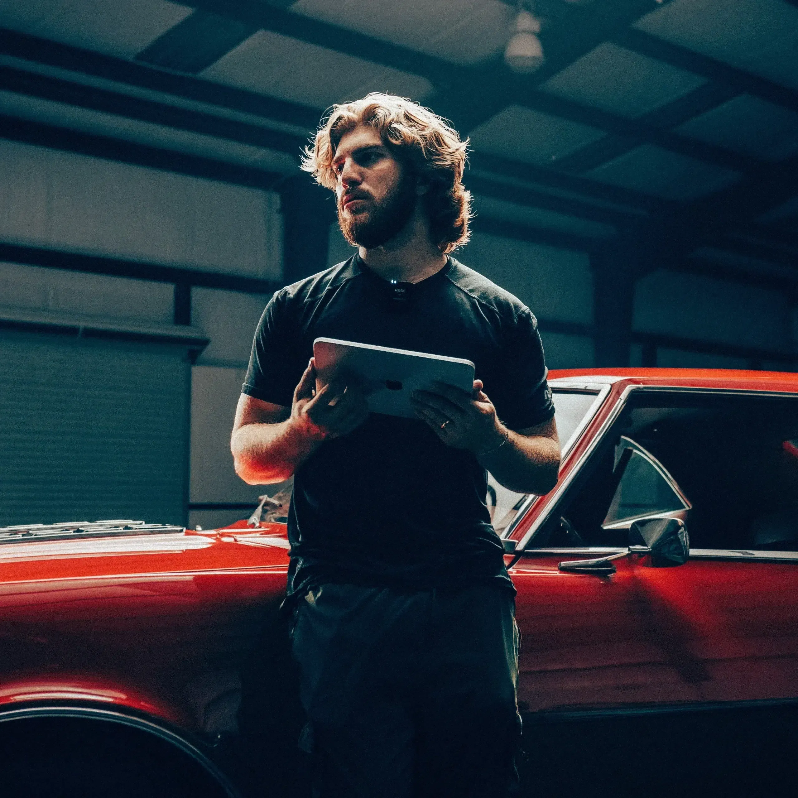 Profile photo on the set of the Camaro commercial