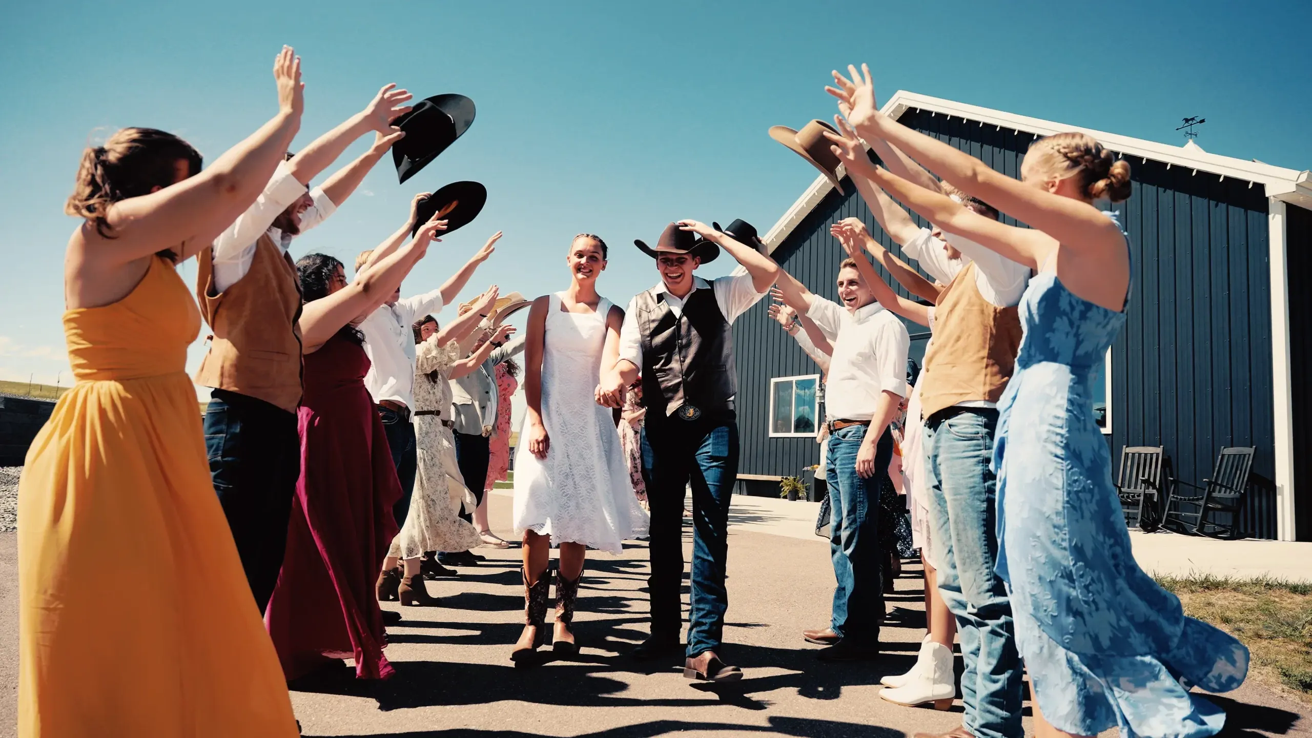 Still from Jeff and Emma’s mountain wedding film