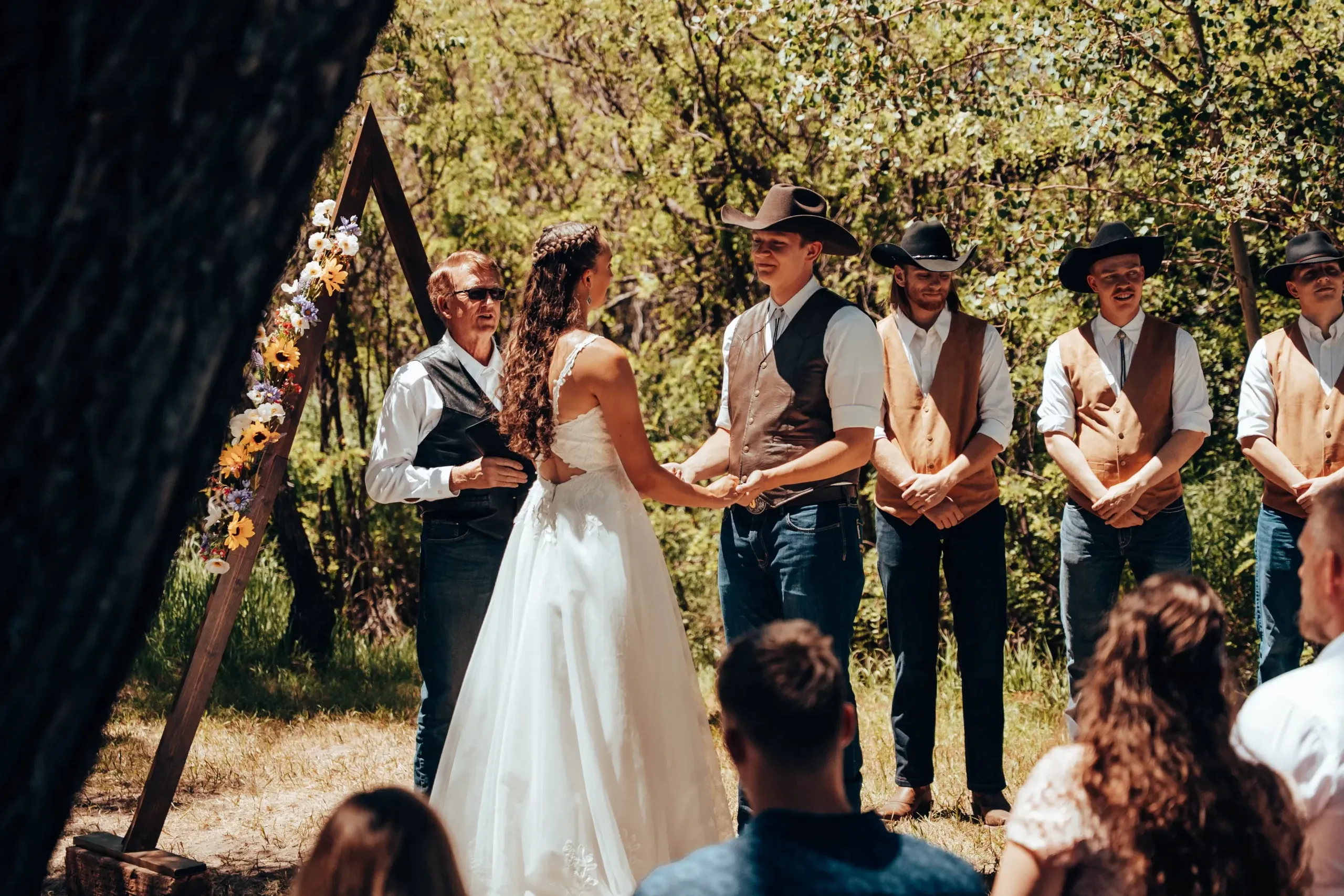 Still from Jeff and Emma’s mountain wedding film
