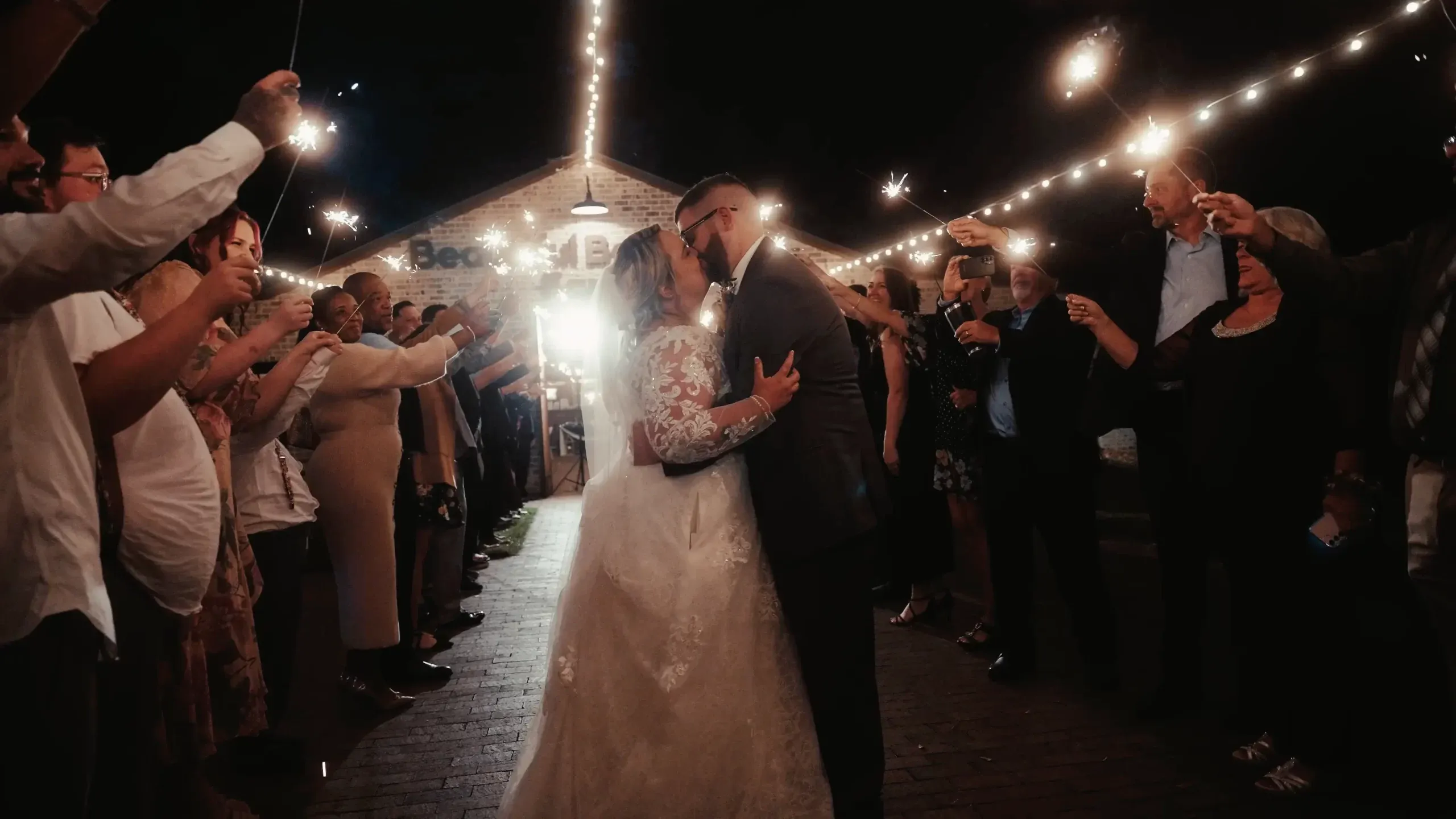 Still from Brittany and Ryan’s countryside wedding film